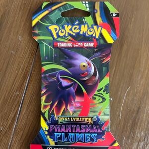 Pokemon Mega Evolution Phantasmal Flames Card Pack - Purple and Red